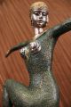 Vintage Grosse Art Deco Marmorfigur Tanzer Dimitri Chiparus Bronze Skulptur Antike Bild 9