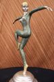 Vintage Grosse Art Deco Marmorfigur Tanzer Dimitri Chiparus Bronze Skulptur Antike Bild 10