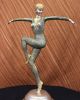 Vintage Grosse Art Deco Marmorfigur Tanzer Dimitri Chiparus Bronze Skulptur Antike Bild 1