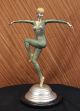 Vintage Grosse Art Deco Marmorfigur Tanzer Dimitri Chiparus Bronze Skulptur Antike Bild 3