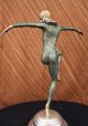 Vintage Grosse Art Deco Marmorfigur Tanzer Dimitri Chiparus Bronze Skulptur Antike Bild 4