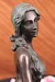 Bronzeskulptur Signiert Milo Swim Frau Mit Apfel Kunst Figur Deko Antike Bild 11