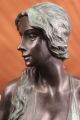 Bronzeskulptur Signiert Milo Swim Frau Mit Apfel Kunst Figur Deko Antike Bild 6