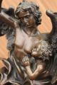 Nackter Schutzengel Art Nouveau Mythische Figur Bronze Skulptur Marmor Basis Antike Bild 9