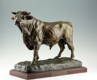 Animalier T.  Partier Pracht Bulle Skulptur 1900 Stier Bull Statue Figur Bild