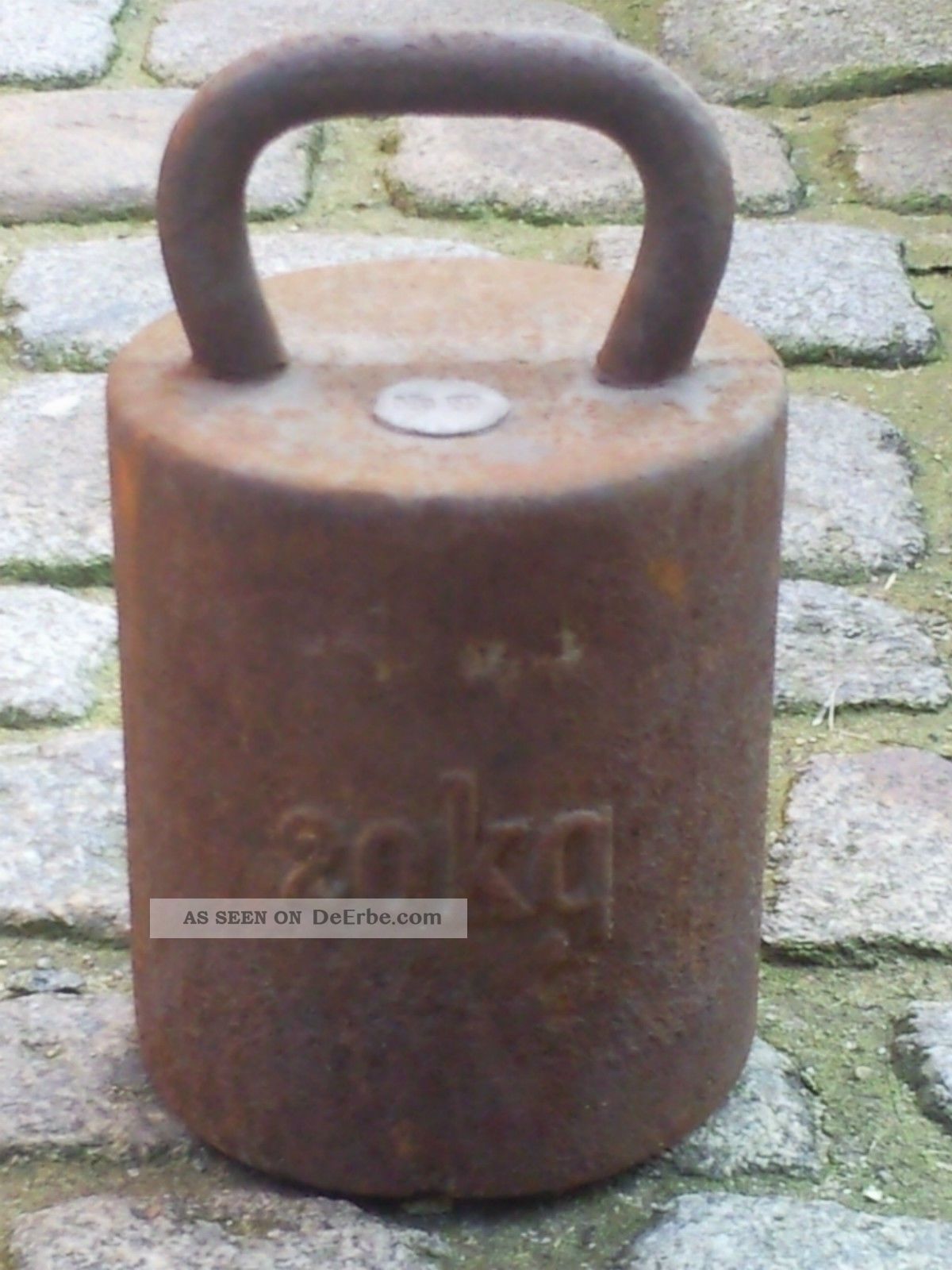 Großes Altes Gewicht Eisen Eisengewicht Hantel Handgewicht Dezimalwaage 20kg (31 Kaufleute & Krämer Bild