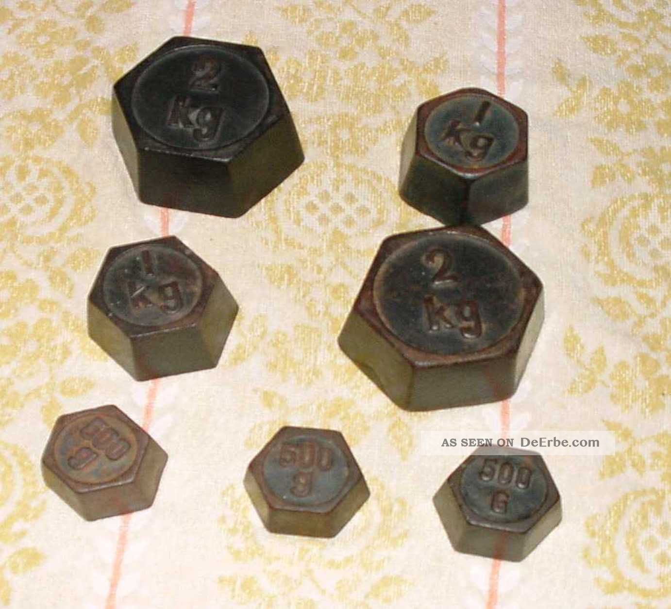 8 Alte Gewichte Eisen Eisengewichte Kaufleute & Krämer Bild