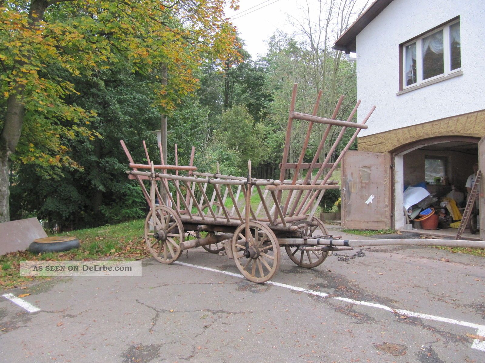 Alter Großer Leiterwagen Heuwagen Holzwagen - Antiker Anhänger - Bauer Bild
