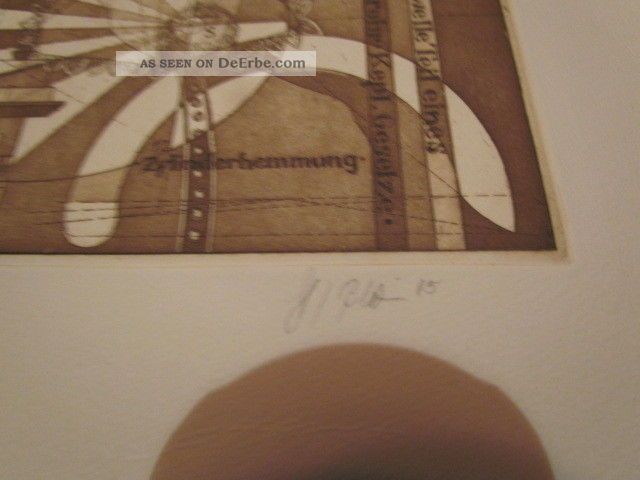 Radierung: 70/100 - 17x5x23 Cm / 27x39 Cm - Zylinderhemmung Kepler - Signiert Originaldrucke 1950-1999 Bild