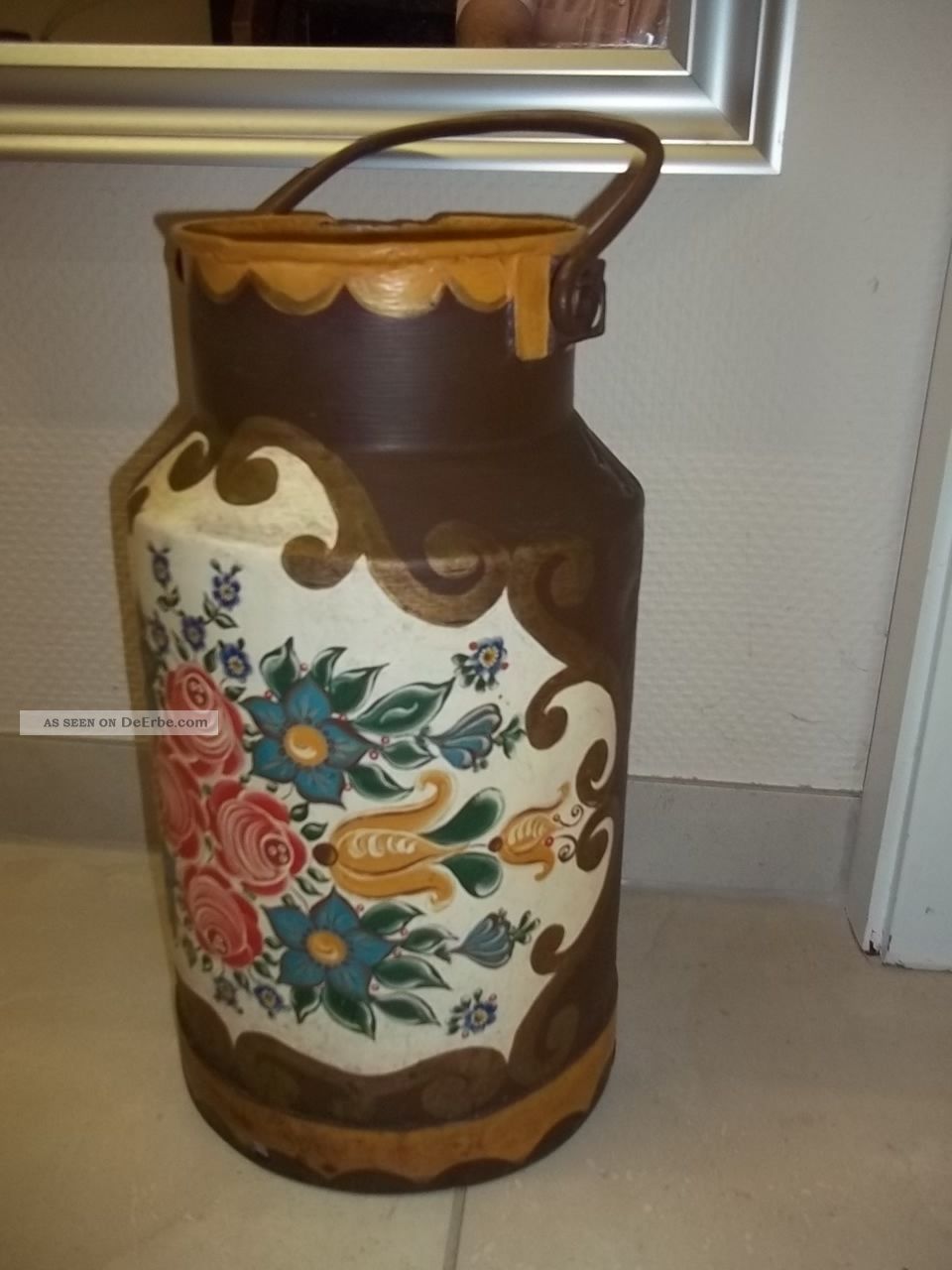 Handbemalte milchkannekanne landhaus dekoration als schirmständer ...