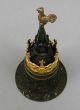 Um 1850/70:dekorative Bronze Tischklingel / Table Bell,  Turm,  Gotischer Stil Bronze Bild 1