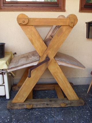 Antike Holz Bauern Flachsbreche Um 1860 Jahr Maschine Handwerk Bild