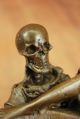 Skulptur Halloween Skelett Mit Nackter Frau Deko Heim Büro Bar Totenkopf Antike Bild 9