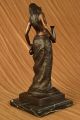 Oben - Ohne - Statue Frau Mit Zwei Krügen Bronzeskulptur Art Deco Marmorbasis Antike Bild 6