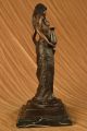 Oben - Ohne - Statue Frau Mit Zwei Krügen Bronzeskulptur Art Deco Marmorbasis Antike Bild 7