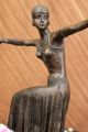 Skulptur Türkische Tänzerin Von Chiparus Art Nouveau Marmorsockel Heißguss Figur Antike Bild 8