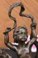 Bronzeskulptur 3 Unschuldige Kleinkinder Signiert Moreau Art Deco Antike Bild 7