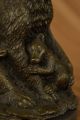 Signiert Grizzlybär Mit Zwei Jungen Bronze Skulptur Statue Figur Antike Bild 9