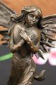 Signiert Französischer Künstler Jean Patoue Junge Fee Engel Bronze Antike Bild 1