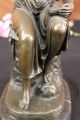 Nackte Indianische Prinzessin Mit Taube Bronze Statue Art Deco Skulptur Figur Antike Bild 5