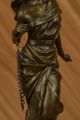 Signiert Jean Patoue Französischer Künstler Frau In Gefangenschaft Bronze Statue Antike Bild 9