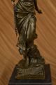 Signiert Jean Patoue Französischer Künstler Frau In Gefangenschaft Bronze Statue Antike Bild 10