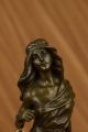 Signiert Jean Patoue Französischer Künstler Frau In Gefangenschaft Bronze Statue Antike Bild 8