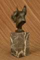 Deutsche Englisch Boxer Bulldog Bronzeskulptur Marmorsockel Kunst Statue Dekor Antike Bild 2