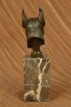 Deutsche Englisch Boxer Bulldog Bronzeskulptur Marmorsockel Kunst Statue Dekor Antike Bild 3