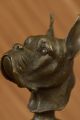 Deutsche Englisch Boxer Bulldog Bronzeskulptur Marmorsockel Kunst Statue Dekor Antike Bild 8