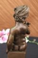 Amerikanische Künstler Art Taylor Nackte Süße Baby Bronze Skulptur Antike Bild 11