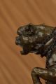 Bronzeskulptur Rottweiler Marmorsockel Statue Antike Bild 11