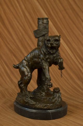 Bronzeskulptur Rottweiler Marmorsockel Statue Bild