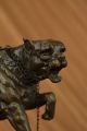 Bronzeskulptur Rottweiler Marmorsockel Statue Antike Bild 8