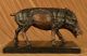 Bronzeskulptur Wild Eber Statue Von Barye Figur Farm Tier Wachsschmelz Deco Antike Bild 1