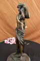 Bronze Skulptur Moreau Signiert Jäger Vogel Marmorsockel Figur Antike Bild 8