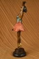 Bronze Skulptur Ballerina Tänzerin Groß Signiert Von Collettt Statue Kunst Deko Antike Bild 3