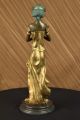 Sinnliche Fantasie Nacktes Mädchen Pan - Flötenspieler Art Bronze Marmor - Statue Antike Bild 1