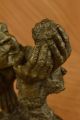 Bronze Skulptur Indianer Amerika Chief Hält Stein Deko Statue Antike Bild 10