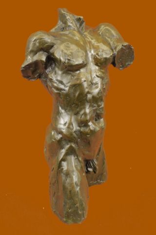 Bronze Skulptur Nackter Mann Torso Modern Abstract Mid Century Hotcast Vitaleh Bild