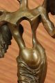 Salvador Dali Bronze Mit Braun Patina/engel Des Sieges/statue Skulptur Geschenk Antike Bild 9