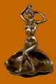 Bronze Skulptur Motiv Mädchen Auf Muschelschale Visitenkarten Halter - Brines Antike Bild 1
