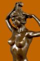 Bronze Skulptur Motiv Mädchen Auf Muschelschale Visitenkarten Halter - Brines Antike Bild 6