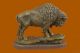Bison Figur Massiv Laufender Büffel Western Kunst Decor Geschenk Extra Groß Antike Bild 2