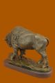 Bison Figur Massiv Laufender Büffel Western Kunst Decor Geschenk Extra Groß Antike Bild 4