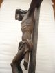 Geschnitzte Alte Holz Kruzifix Alt Kreuz Handgeschnitzt 105cm X52 Cm Antike Bild 6