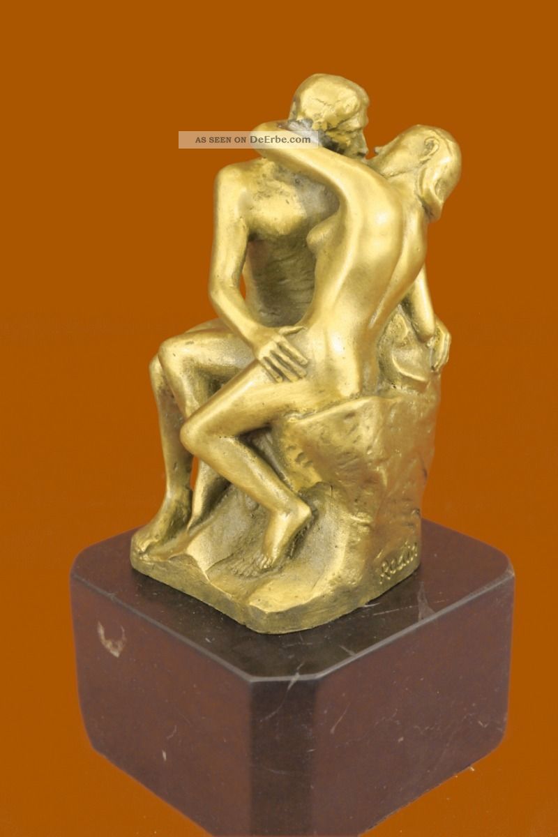 Bronze Skulptur Statue Figur Rodin Küssendes Liebespaar 100 Echt Bronze Antike Bild