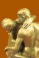 Bronze Skulptur Statue Figur Rodin Küssendes Liebespaar 100 Echt Bronze Antike Bild 7
