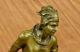 Bronze Skulptur Statue Vintage Signiert Duchoisellei Indianer Grau Figur Kunst Antike Bild 9