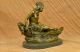 Bronze Skulptur Statue Vintage Signiert Duchoisellei Indianer Grau Figur Kunst Antike Bild 8